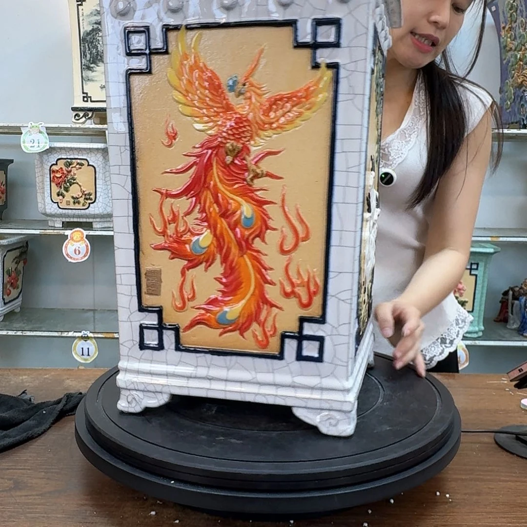 大***瓜完全开放石湾盆400花盆