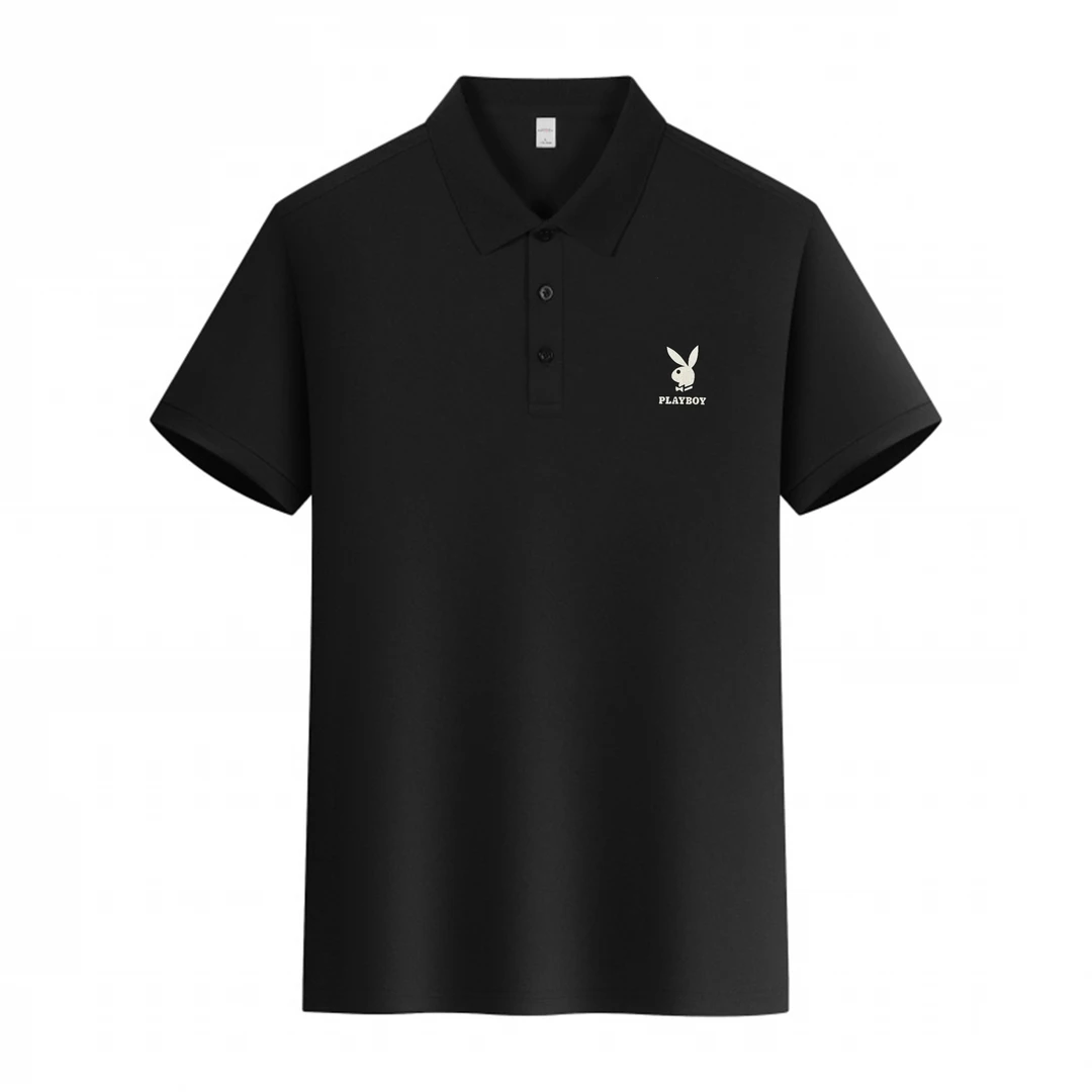 花花公子polo衫商务短袖t恤男士夏季透气半袖冰感纯色速干薄款