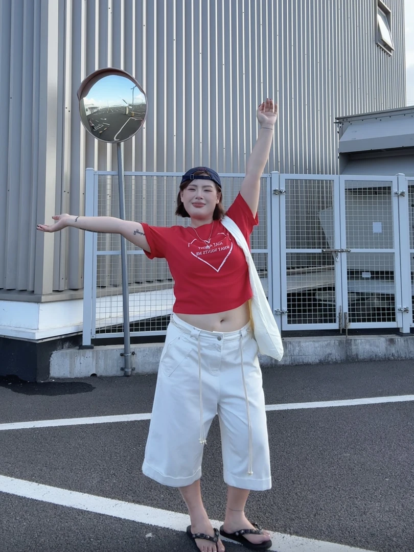 本命七分 | D S M D | 大码白色牛仔宽松休闲七分裤