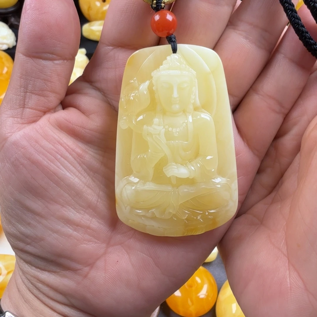 琥珀未镶嵌颈饰纯天然琥珀蜜蜡