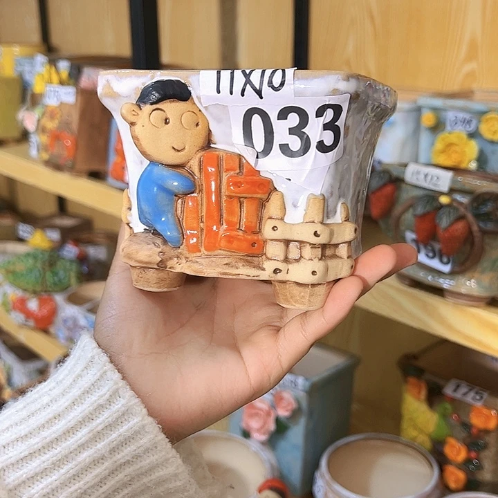 陶瓷多肉花盆满15包邮