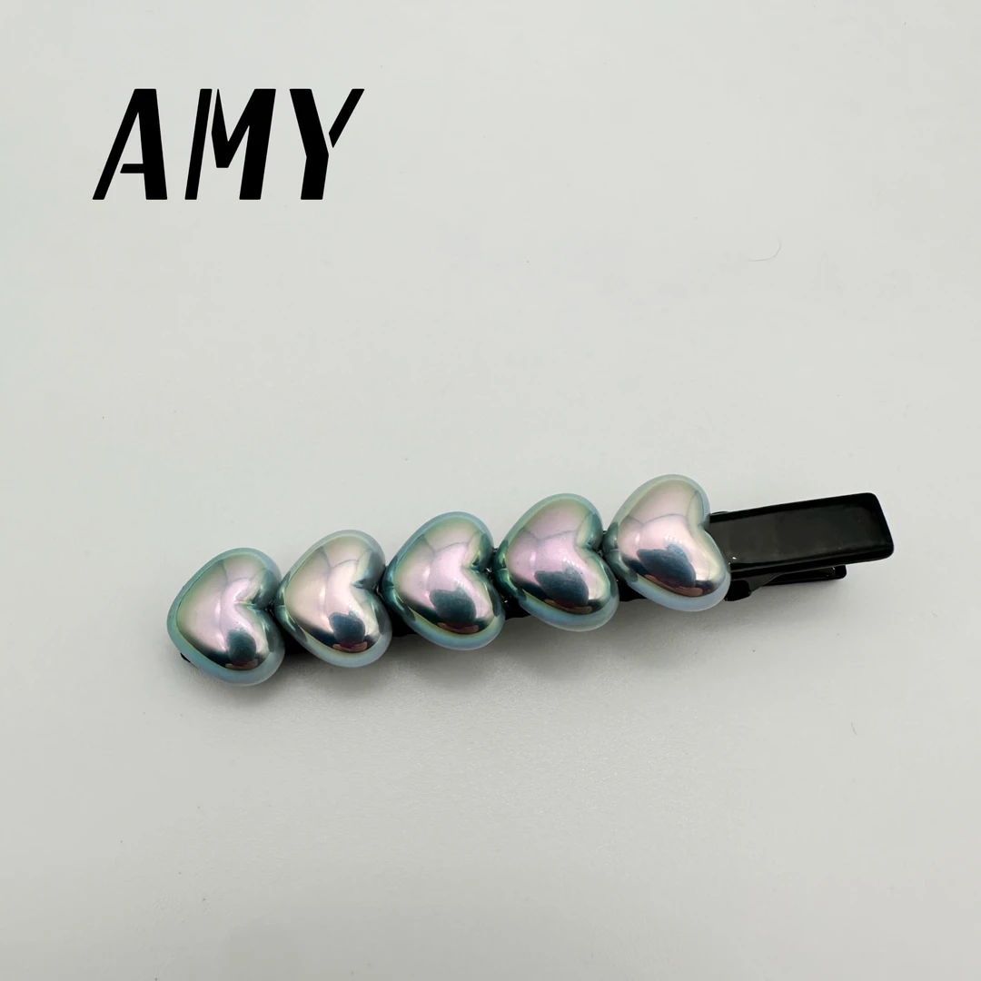 法式复古闪钻爱心边夹气质高级感鸭嘴夹秋冬简约百搭头饰发饰