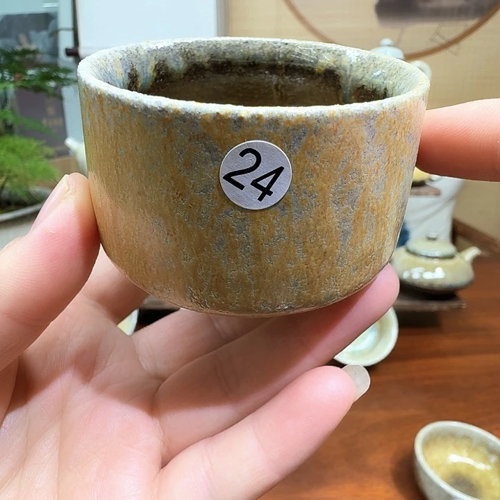 建水紫陶白泥柴烧杯微瑕