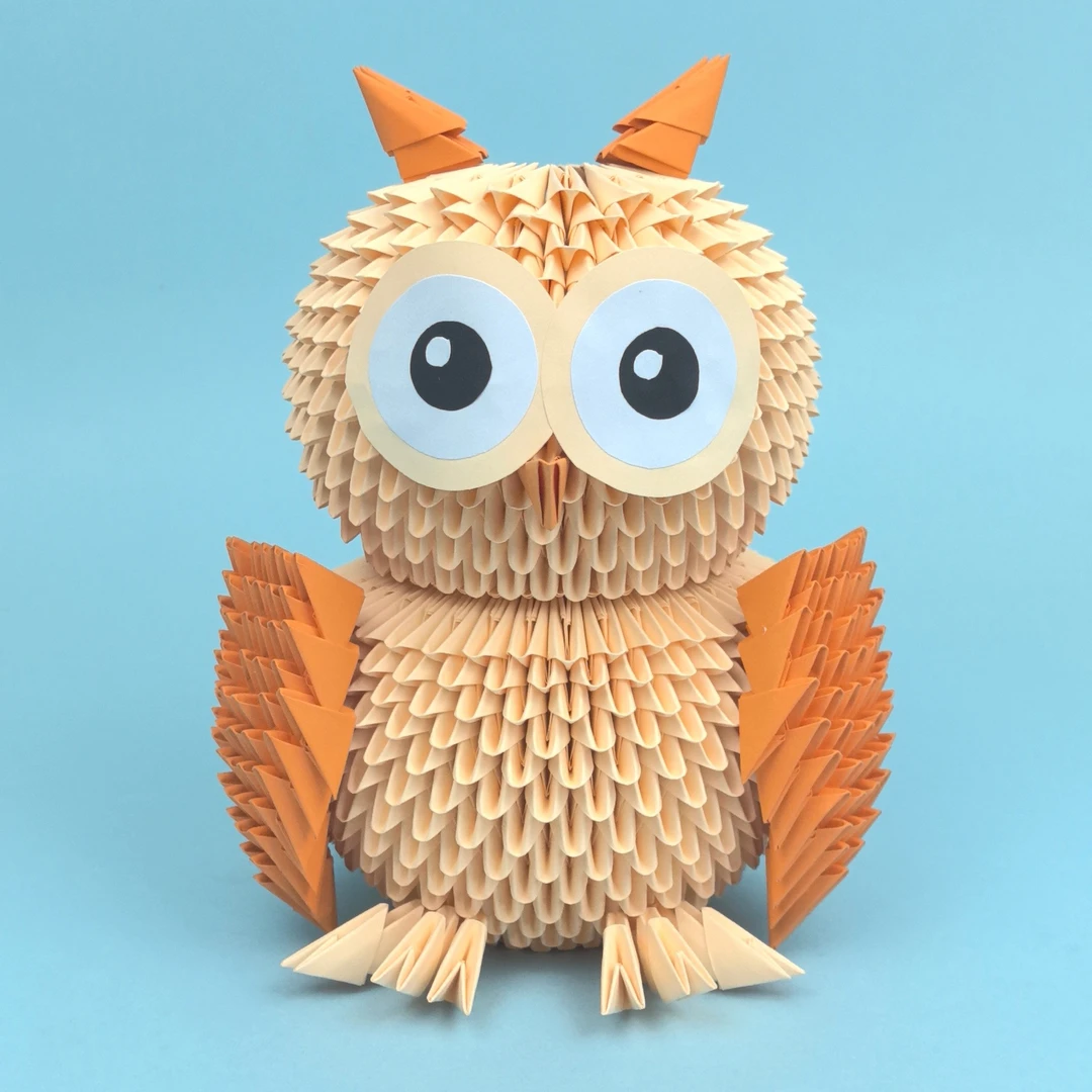 奕耘奕耘益智手工折纸三角插猫头鹰材料包半成品创意礼品学生作业