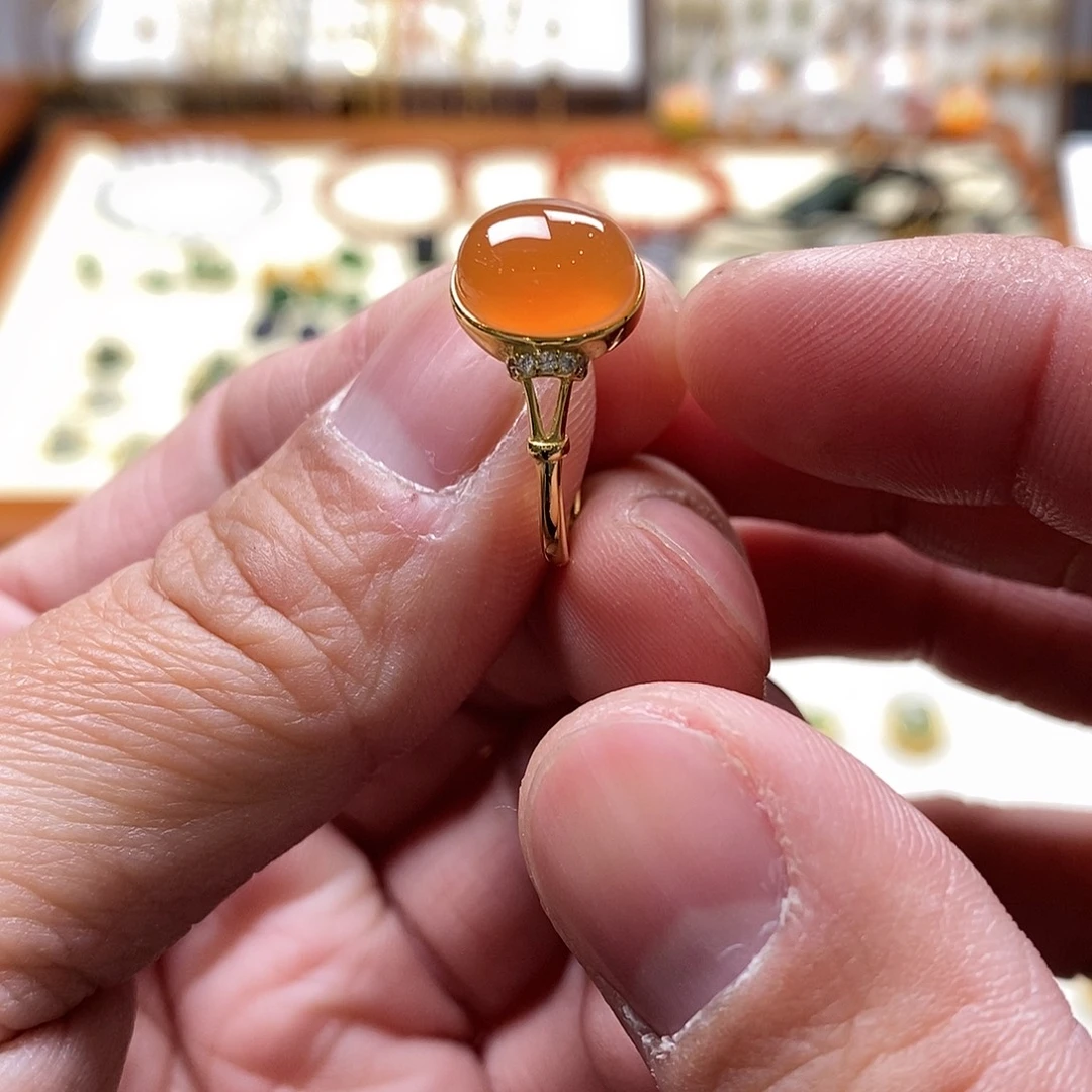 和田玉戒指银S925镶嵌