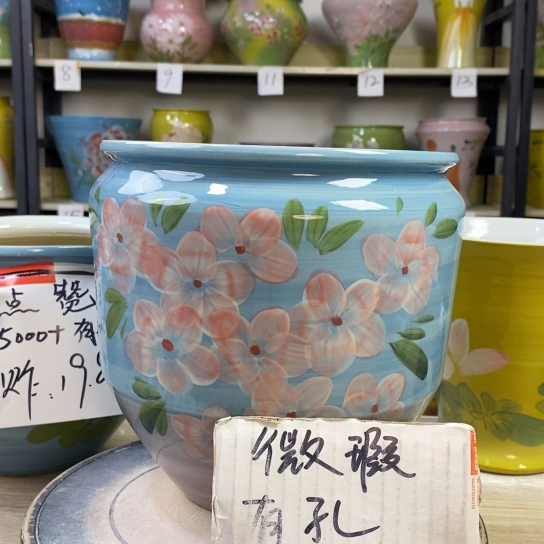 景德镇手工手绘陶瓷花盆