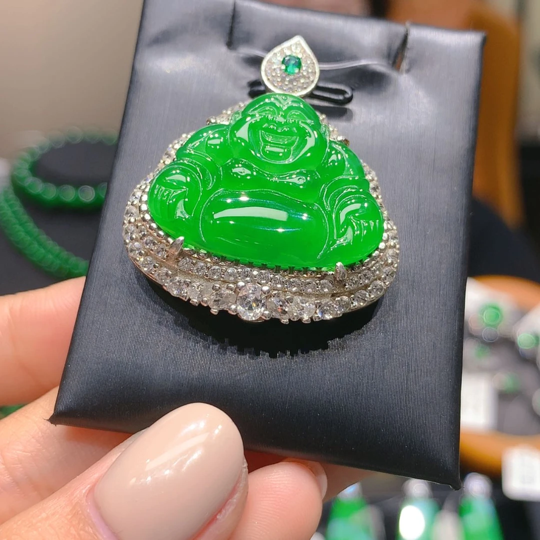 【闪购商品】颈饰银S925镶嵌翡翠3柒姐