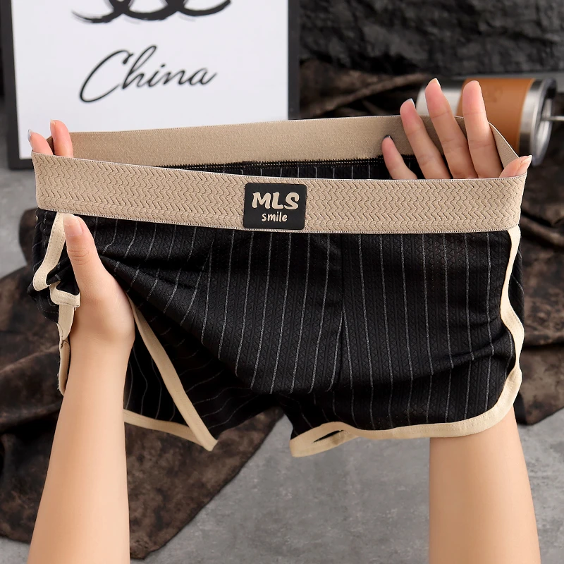 冰丝新款男士内裤男款平角裤男生大码薄款春夏季休闲青年个性中腰