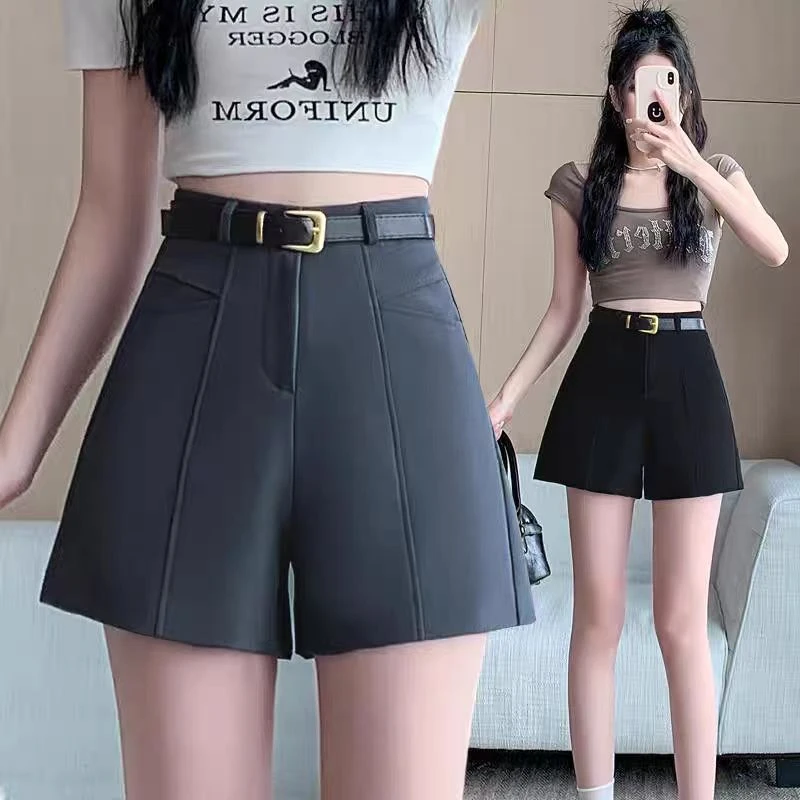高腰短裤休闲显瘦百搭短裤阔腿裤直筒时尚2025夏季外穿薄款宽松