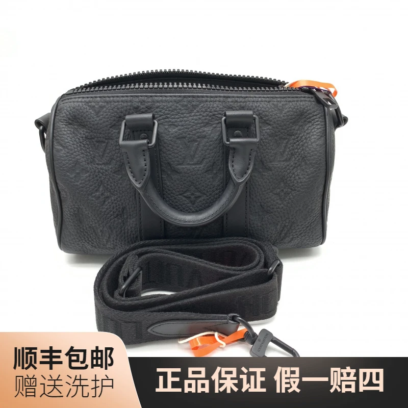 95新 LouisVuitton/路易威登 LV  黑老花压印KP25斜挎包/10019743