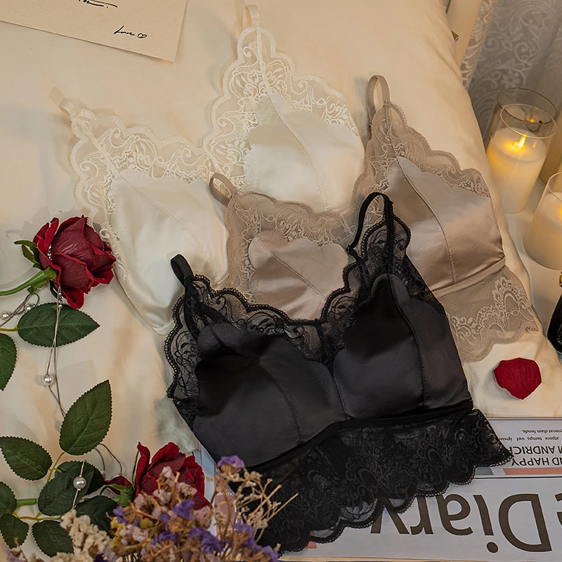 语萱娜【85-220斤】法式蕾丝性感聚拢固定杯大码内衣女XJMB008