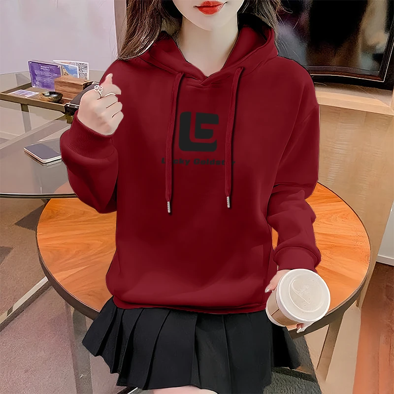 连帽卫衣女春秋新款宽松加大码女装中年妈妈外套休闲印花时尚上衣