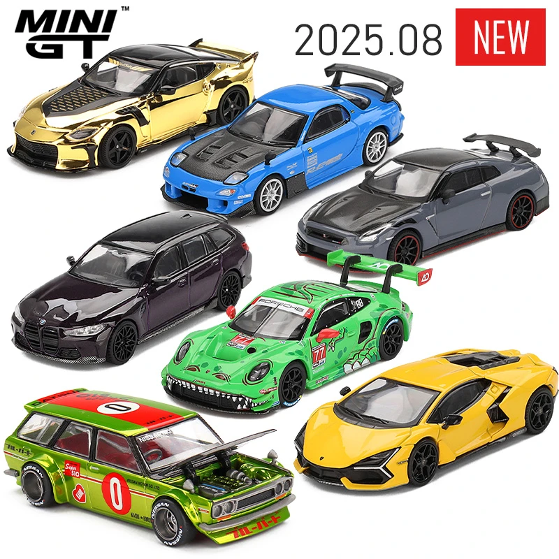 MINIGT 1:64 保时捷兰博基尼宝马日产马自达达特桑合金汽车模型