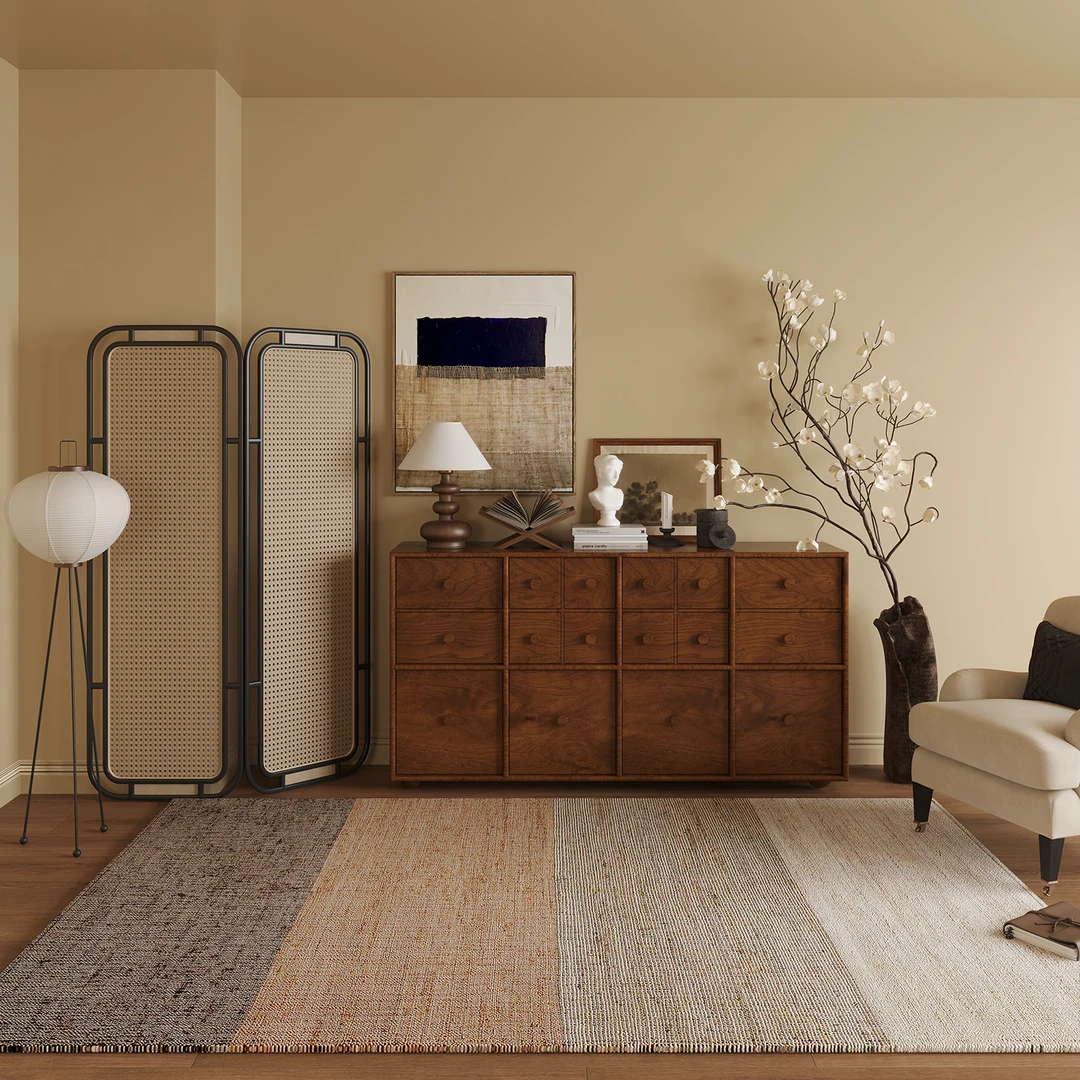 原木风客厅地毯加厚免洗轻奢客厅茶几垫地毯耐脏防滑地毯床边毯