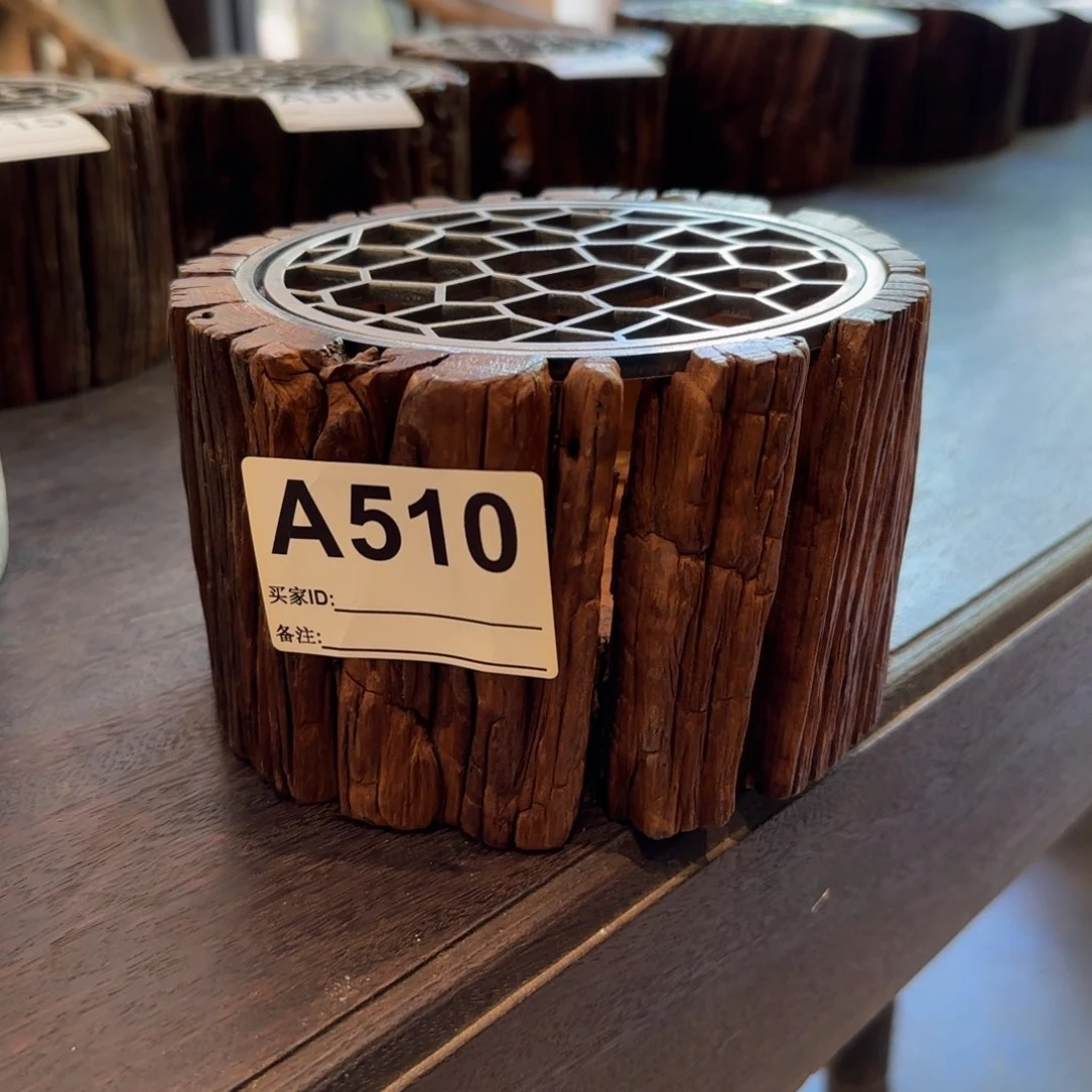 武***】百年风化老榆木温茶炉