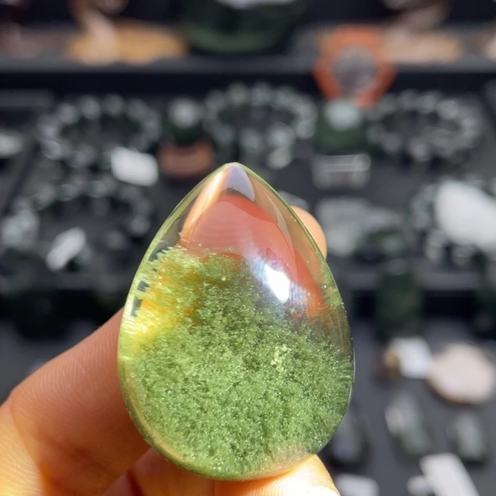 颈饰未镶嵌水晶绿幽灵水滴定制
