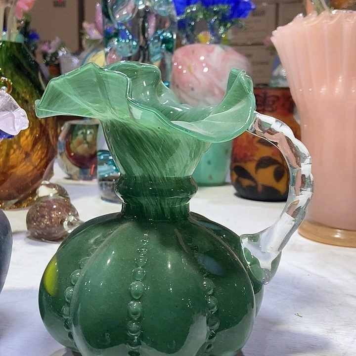 琉璃琉璃花瓶高19口7