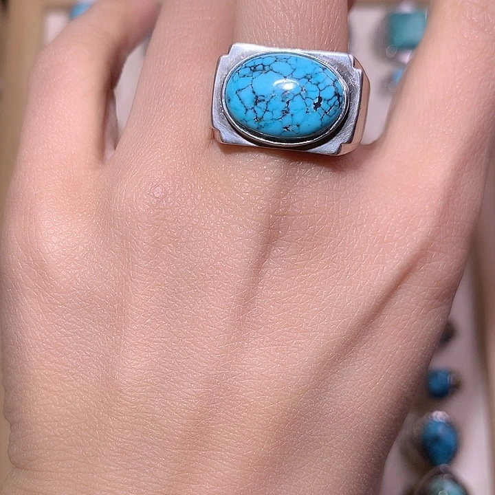 绿松石银S925镶嵌挂件