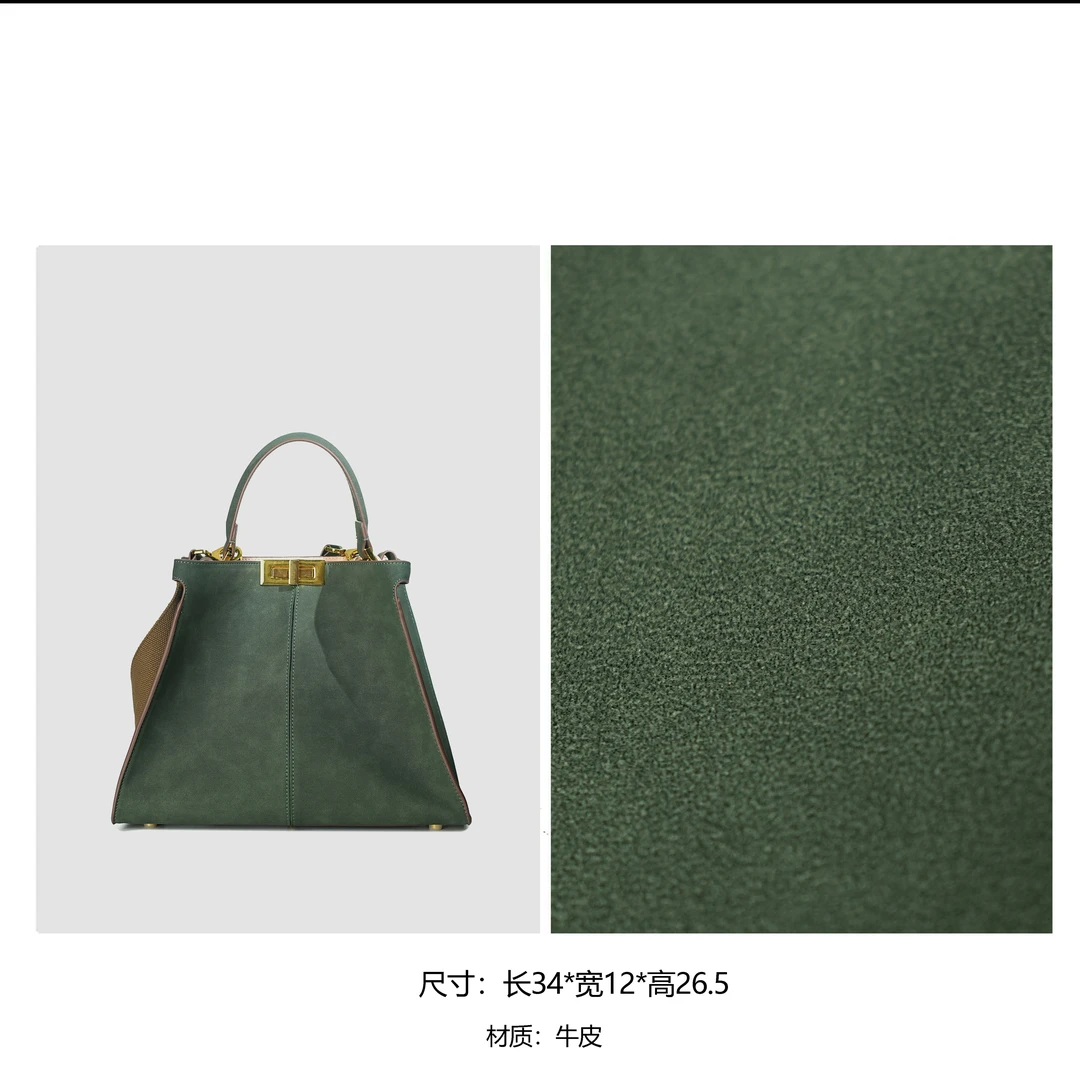 原创设计真皮高定单肩手提包FL002绿色