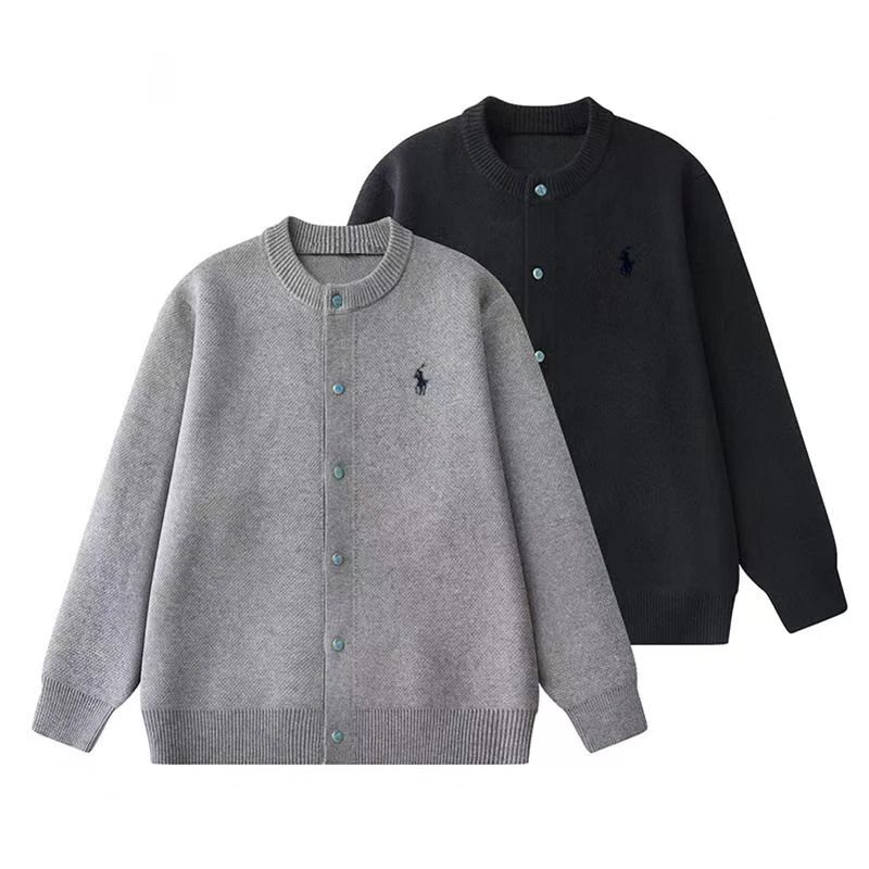 高定男款潮流刺绣纽扣圆领毛衣外套男女春秋春风得意马蹄疾