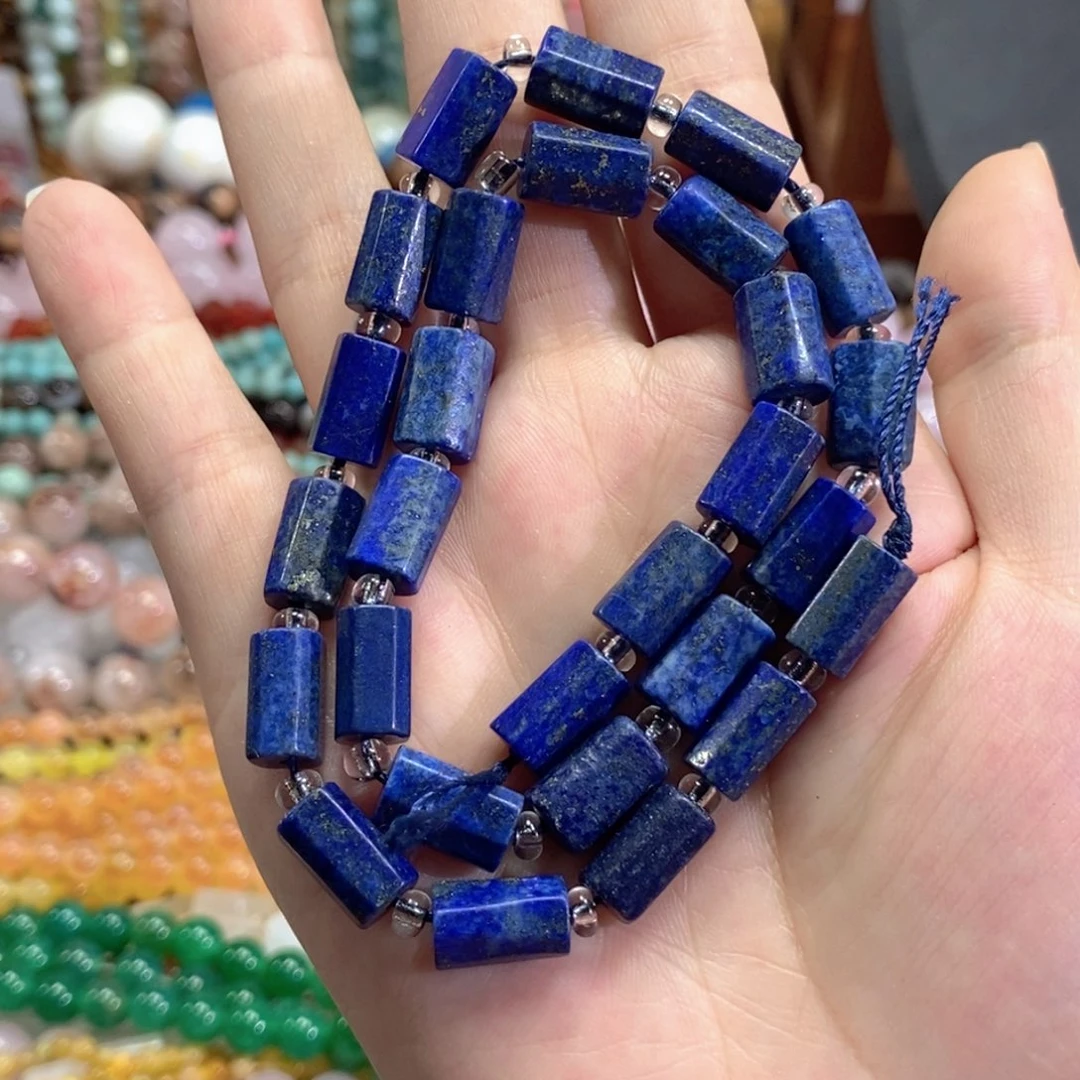 未镶嵌玛瑙/玉髓珠宝半成品青金柱子一条卡7*13mm