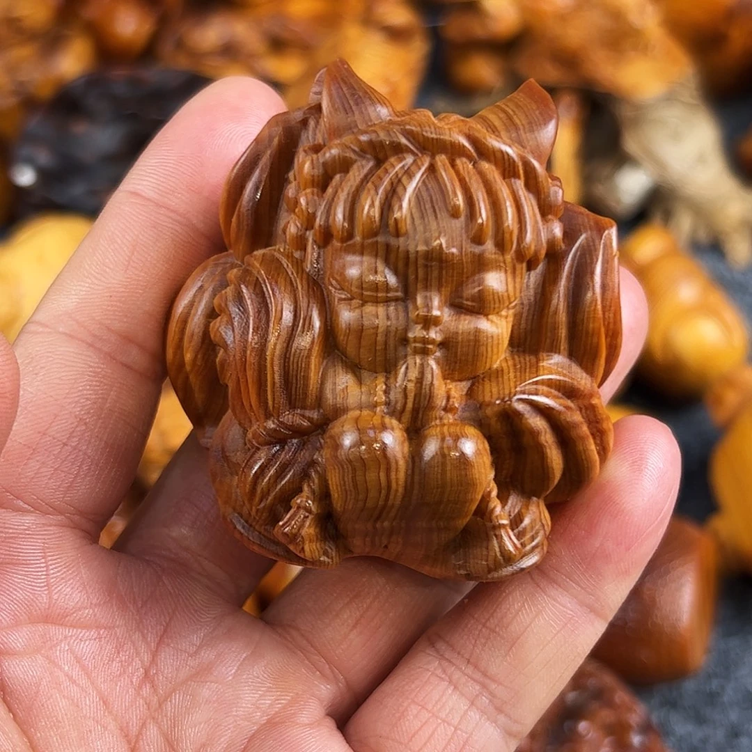 柏木太行崖柏塘心玉化手把件