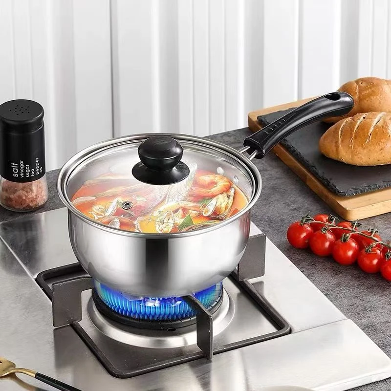 【主播补贴】不锈钢带盖奶锅家用不粘锅辅食可用煮牛奶泡面锅