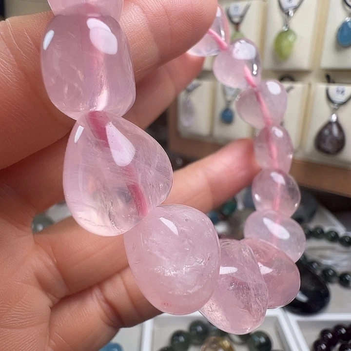 手链未镶嵌芙蓉石天然粉晶