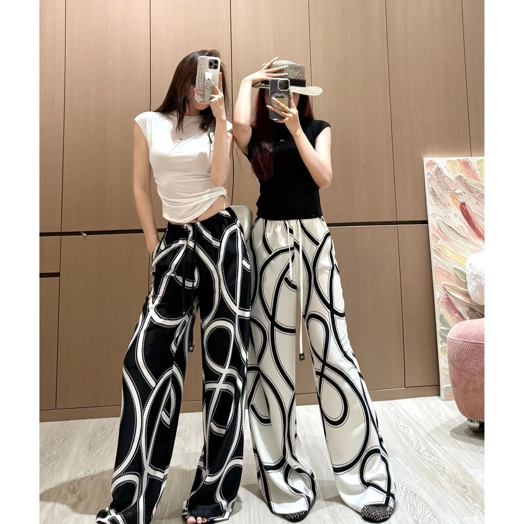 【SEVENWANG】线条美学丨高级花料休闲百搭长裤6137