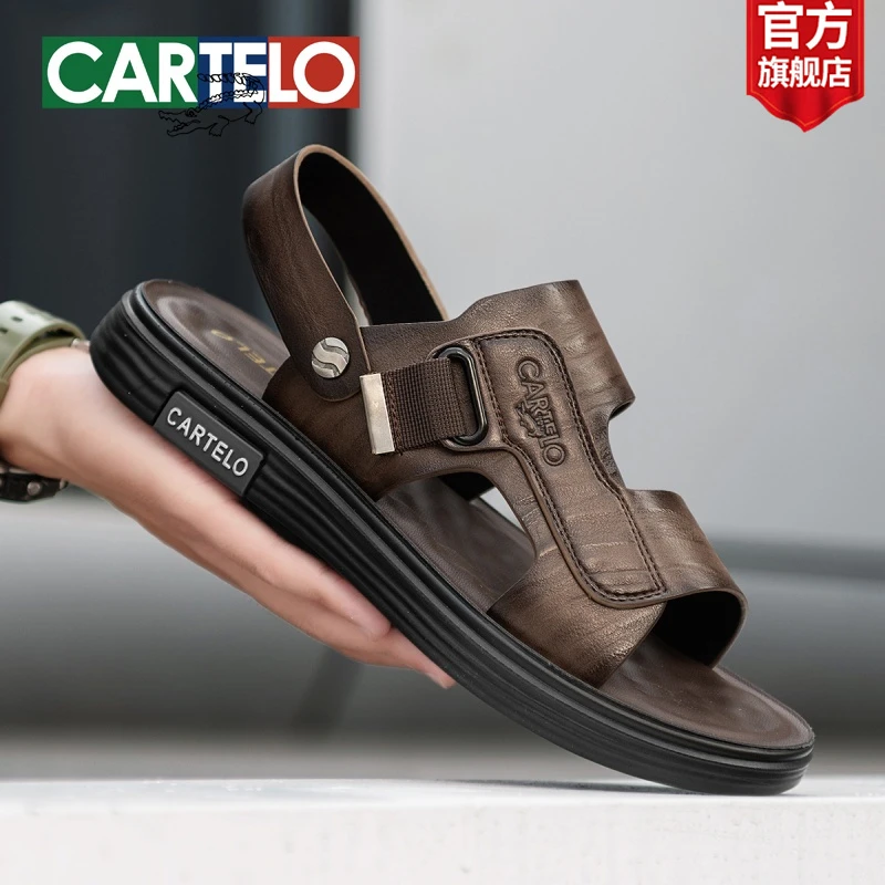 卡帝乐鳄鱼2025男士凉鞋秋冬防滑耐磨透气上班休闲两用沙滩凉拖鞋