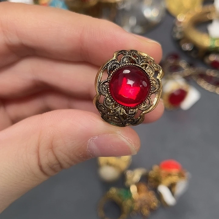 合成碳硅石纯铜vintage 首饰