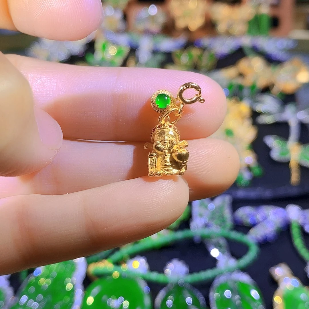 颈饰银S925镶嵌翡翠