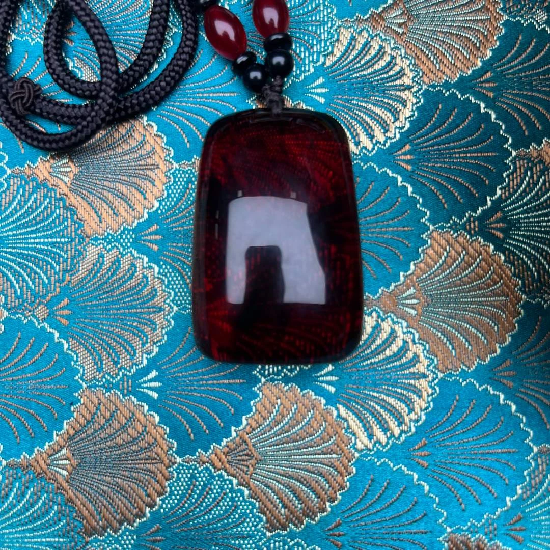 【器物炎灵 】红色无事牌挂坠（不带礼盒）