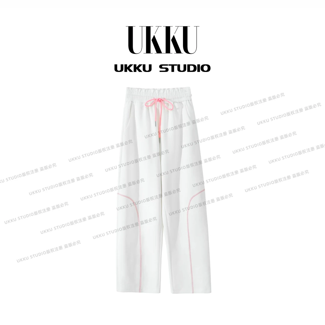 ZJ【UKKUSKUDIO】时尚设计师款潮牌个性高级感显瘦弯刀卫裤512890