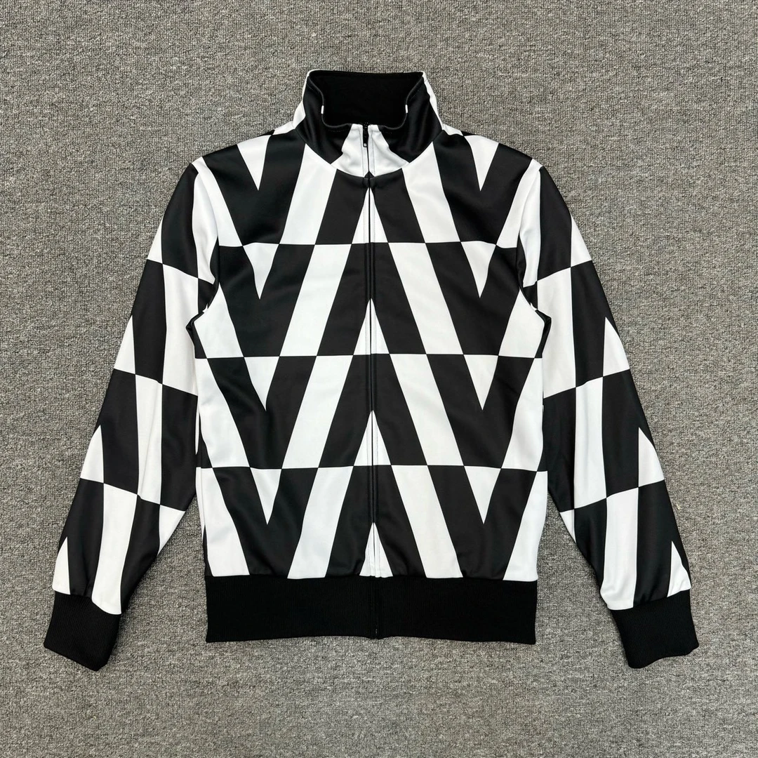 未使用 Valentino/华伦天奴 7359955黑白拼色大V logo夹克外套S码