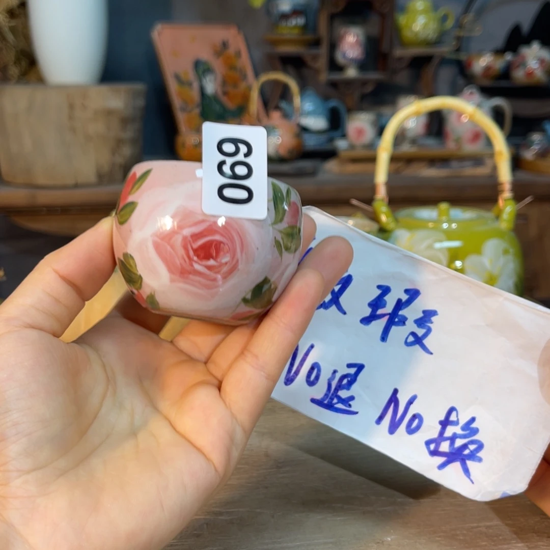壶素浅陶瓷手工手绘