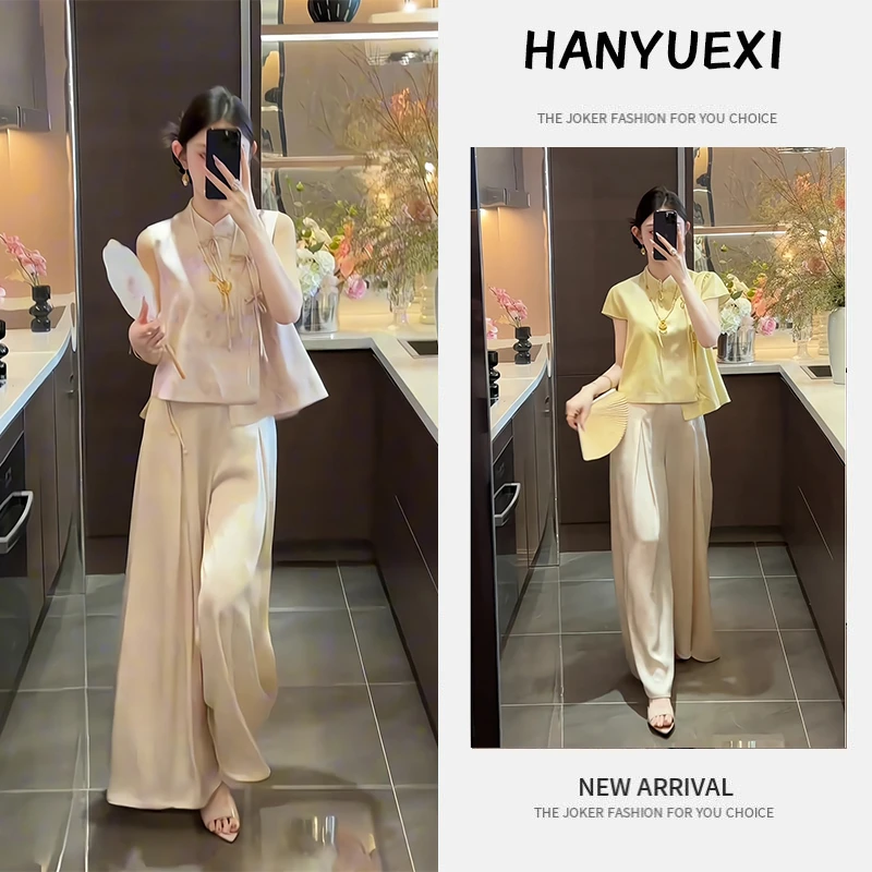 夏季一整套女装2025年新款韩版减龄显瘦时尚短袖上衣休闲裤两件套