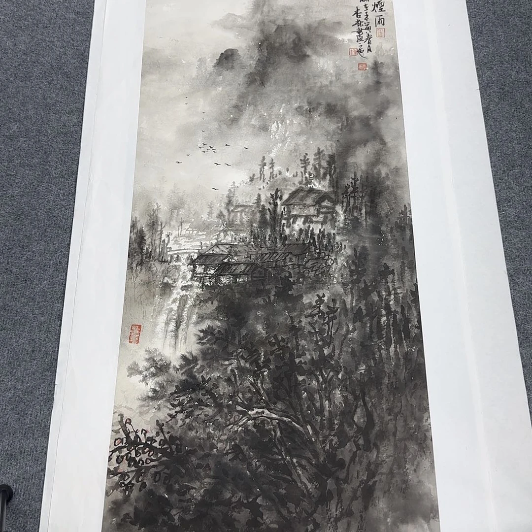 国画100*50纯手绘钟杏林