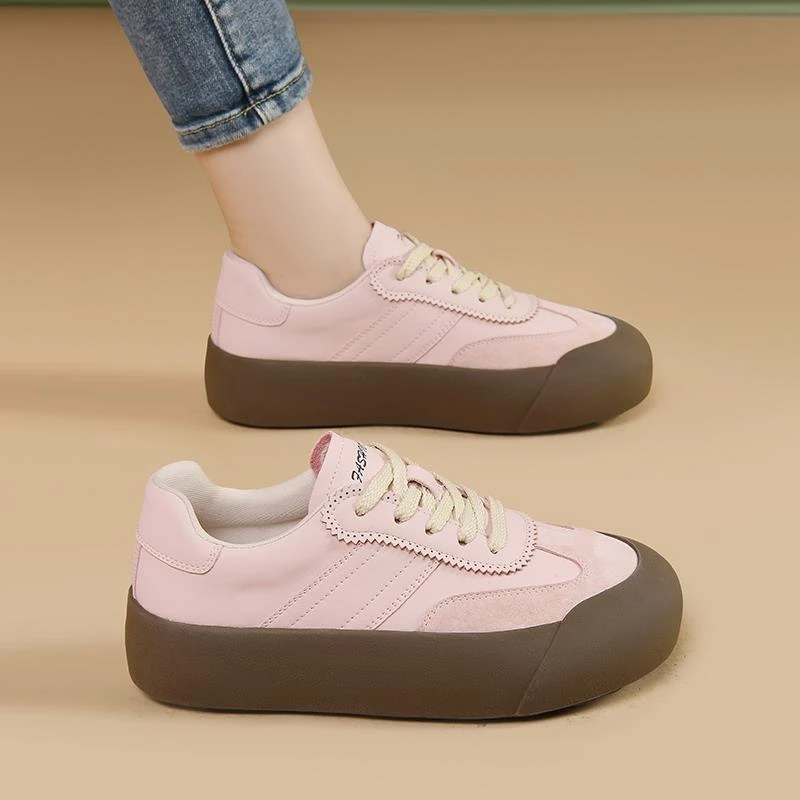 【JTG&SHOES 官方正品】粉色厚底德训鞋女款2025新款夏季轻便运动