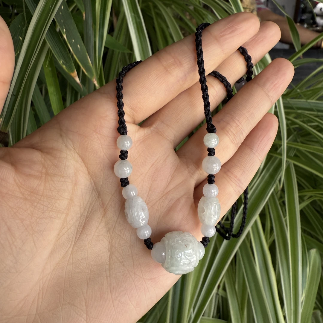 怪斋文化A货可调节时尚女士首饰白色纯手工雕刻珠珠