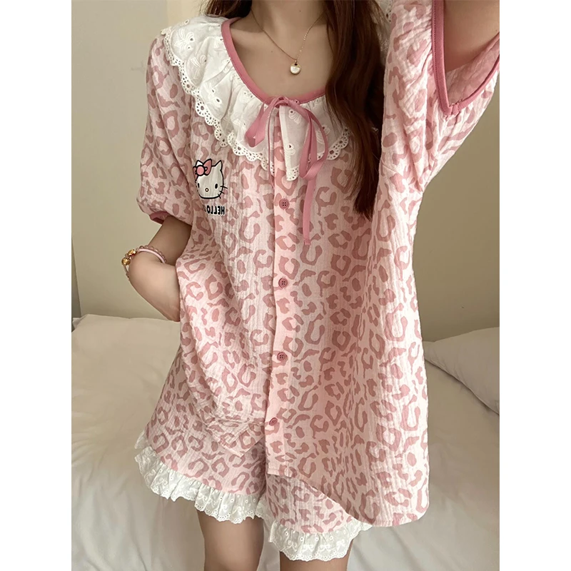 【DMXJ大梦想家】韩系可爱甜美睡衣女夏款爆款短袖短裤家居服套装