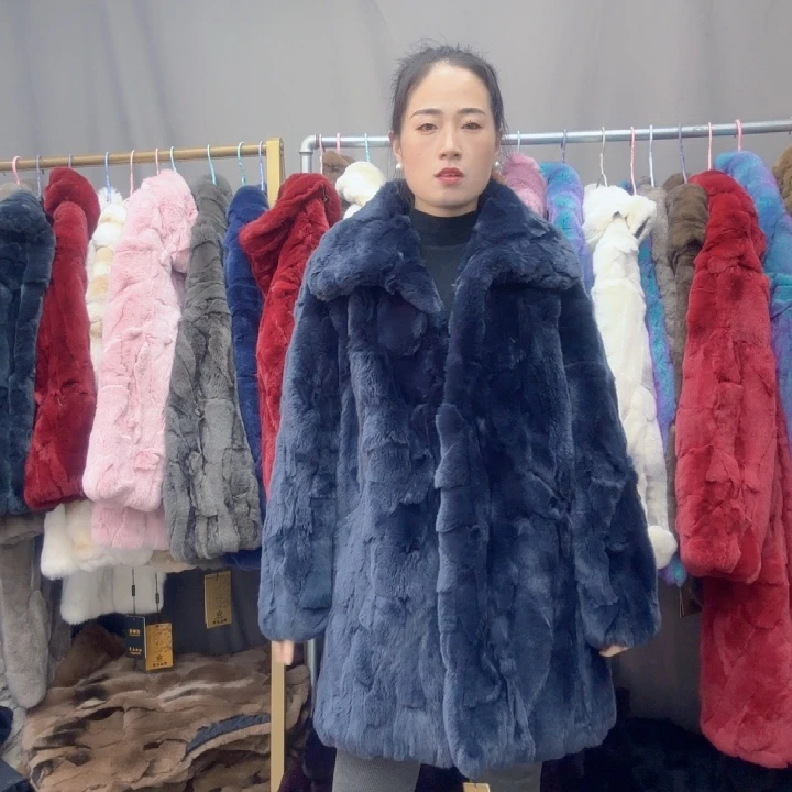 劳**遣深蓝色中长款4xl