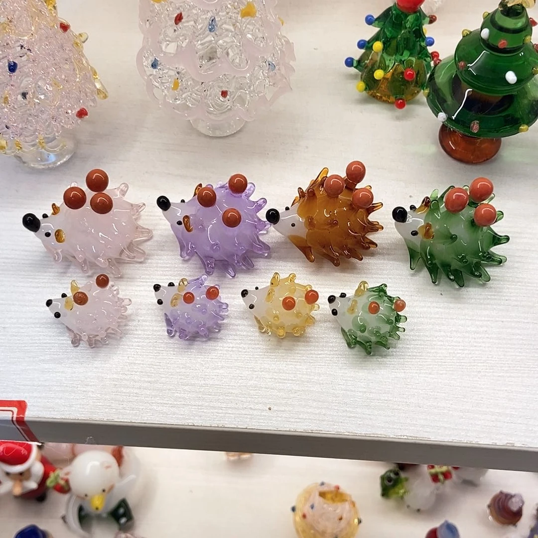 琉璃手工艺品喜*一套刺猬