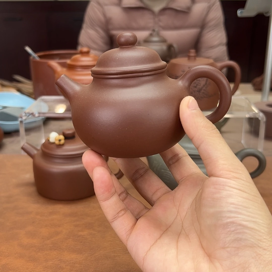 意***土紫砂茶壶半手工容天