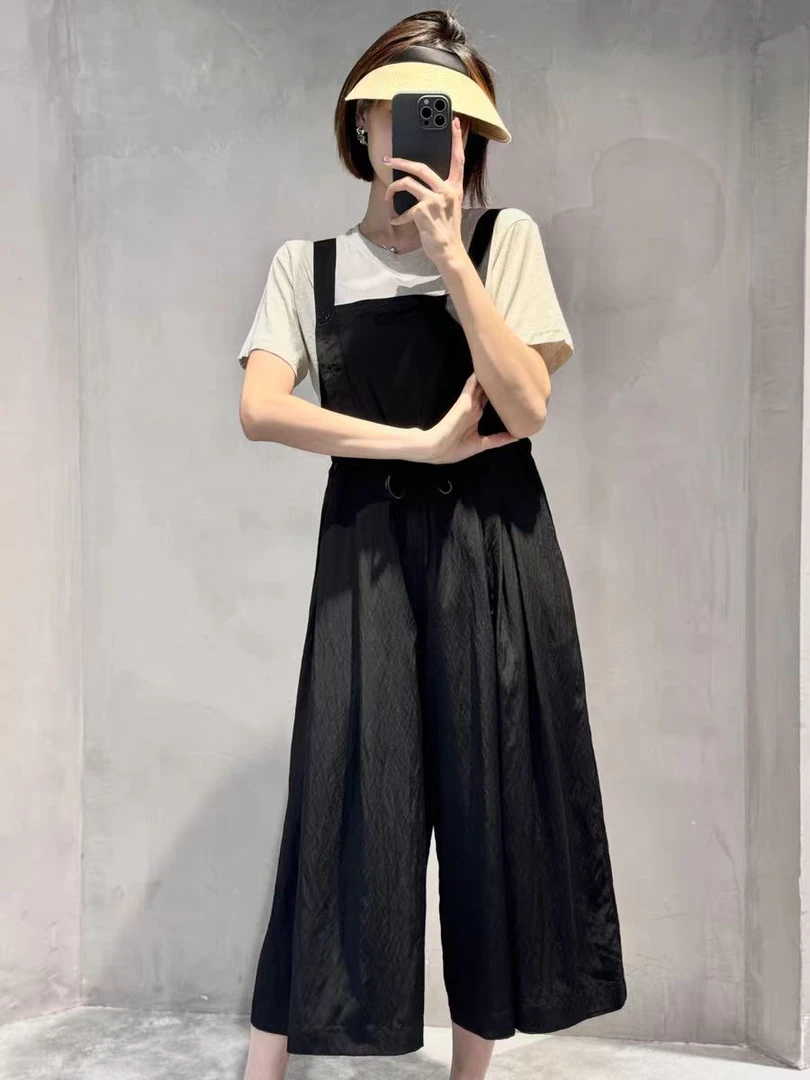 9778背带阔腿裤套装