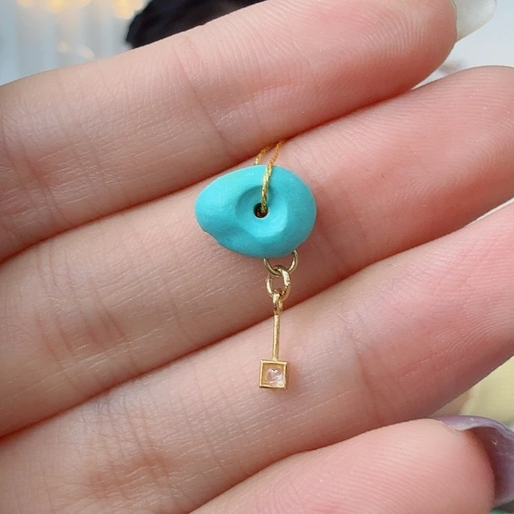 绿松石18K金镶嵌珠宝奇石