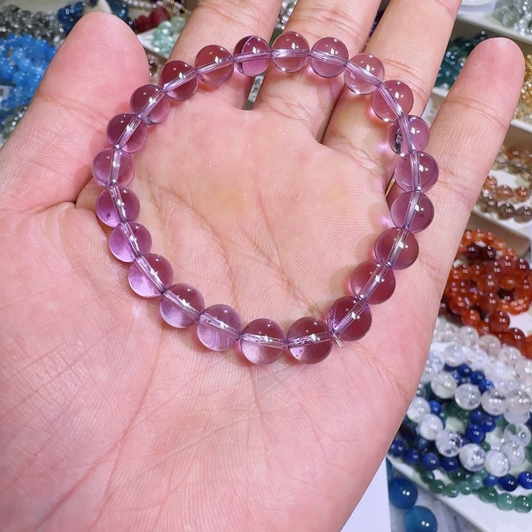 水晶手链未镶嵌艾****卷巴西紫水晶8.5mm