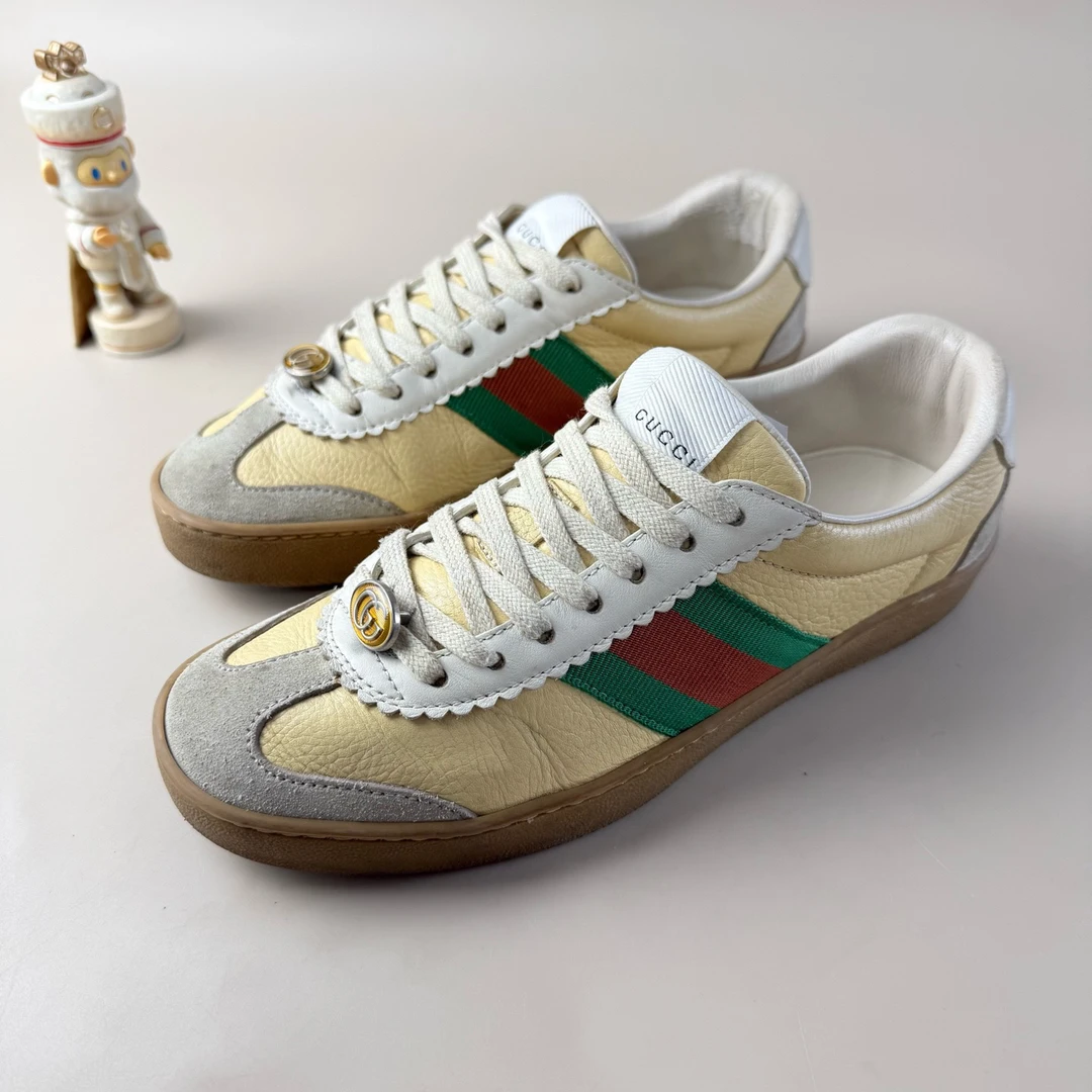 95新 GUCCI/古驰 三环绑带双G休闲鞋 36码 YLP4289