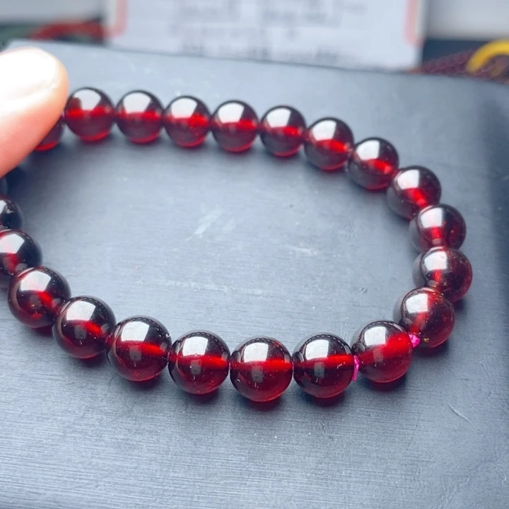 石榴石未镶嵌手链亏米9毫米