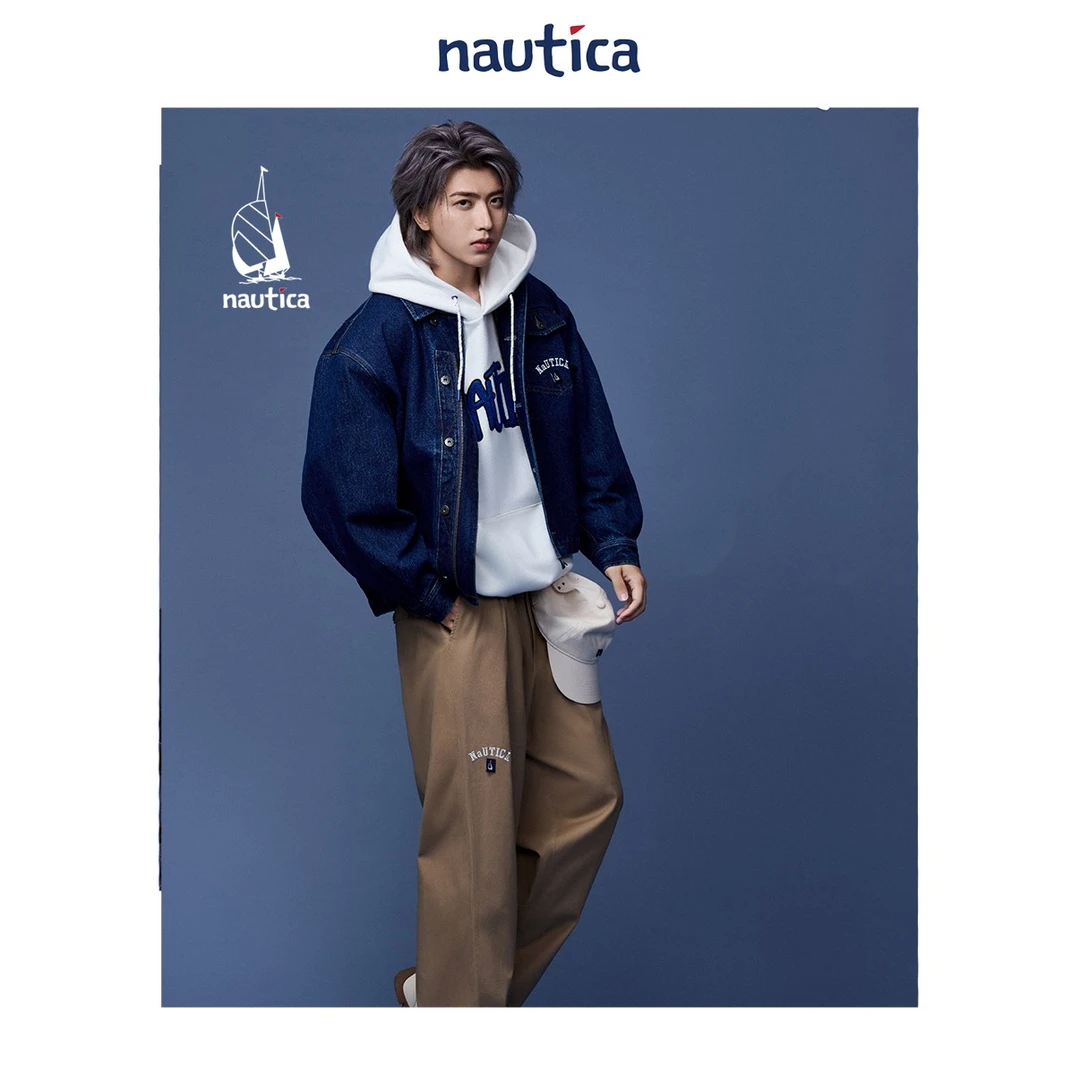 【蔡徐坤同款】Nautica White Sail日系宽松休闲牛仔夹克JW5317